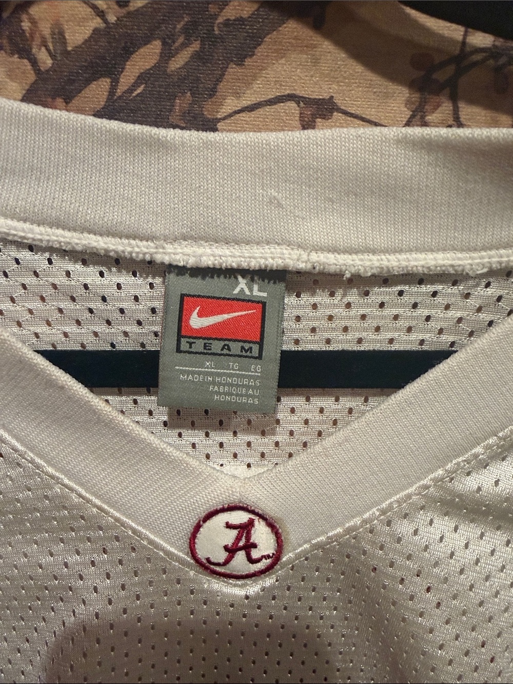 Nike White and Crimson #8 Football Jersey - Picture 2 of 5